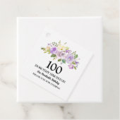 100e Paarse Roos van de geboorte Bedankjes Labels (In situ)