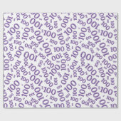 100e Paarse/witte Willekeurige Getal Patroon Mediu Cadeaupapier (Vlak)