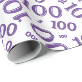 100e Paarse/witte Willekeurige Getal Patroon Mediu Cadeaupapier (Rol Hoek)