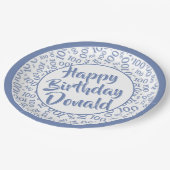 100e Partij Willekeurig Nummer Patroon Blauw/Wit Papieren Bordje (Gekanteld)