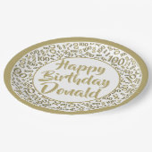 100e Partij Willekeurig Nummer Patroon Goud/Wit Papieren Bordje (Gekanteld)