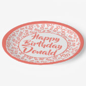 100e Partij Willekeurig Nummer Patroon Koraal/Wit Papieren Bordje (Gekanteld)