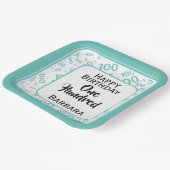 100e Partij Willekeurig Nummerpatroon Blauwgroen/W Papieren Bordje (Gebogen)