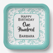 100e Partij Willekeurig Nummerpatroon Blauwgroen/W Papieren Bordje (Voorkant)