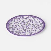 100e Partij Willekeurig Nummerpatroon Paarse/Wit Papieren Bordje (Gekanteld)