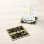 100e-partijthema Sq "Centenarian" (zwart/goud) Kartonnen Onderzetters (Insitu)
