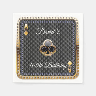 100e pokerspeelkaart Casino Birthday Napkins Servet
