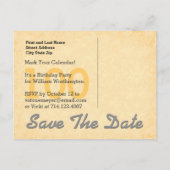 100e Save the Date Donker Grijs Goud STERREN G80D Aankondigingskaart (Achterkant)