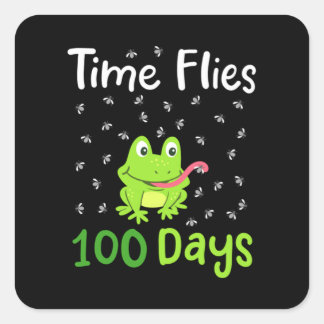 100e schooldag 100 dagen 34 vierkante sticker