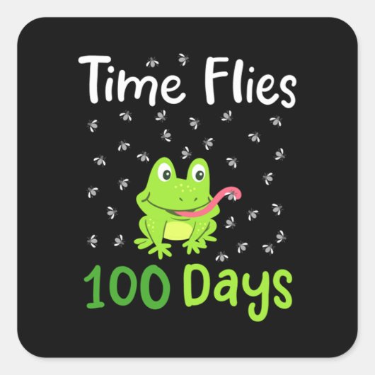 100e schooldag 100 dagen 34 vierkante sticker (Voorkant)