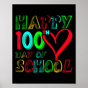 100e schooldag 100 dagen Schattigee studenten jong Poster