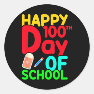 100e schooldag 100 dagen Schattigee studenten jong Ronde Sticker