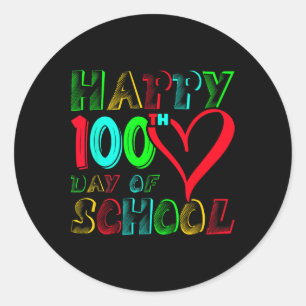 100e schooldag 100 dagen Schattigee studenten jong Ronde Sticker