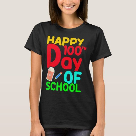 100e schooldag 100 dagen Schattigee studenten jong T-shirt (Voorkant)