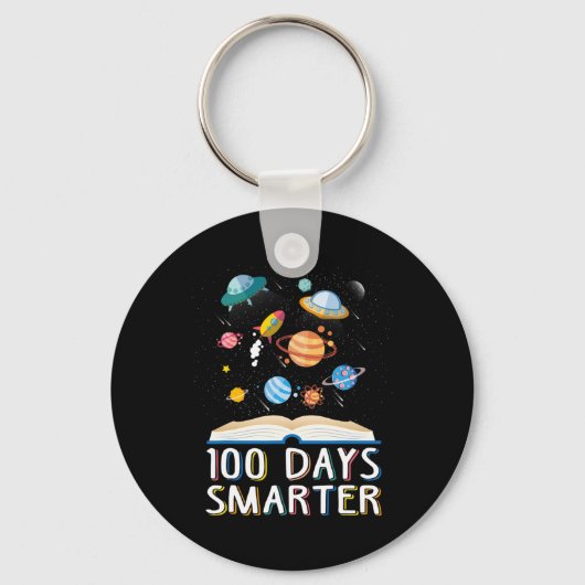 100e schooldag 100 dagen slimmere boekenruimte L Sleutelhanger (Voorkant)