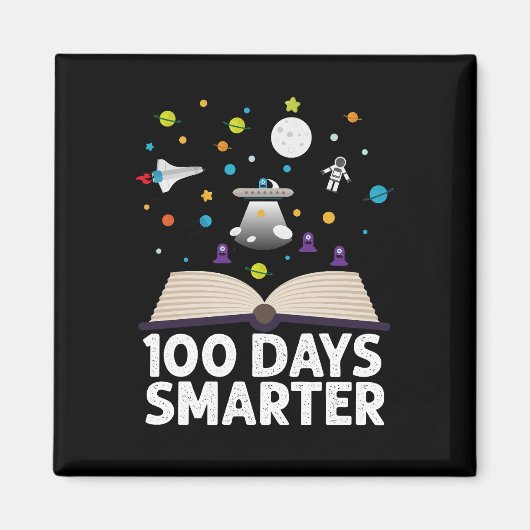 100e schooldag 100 dagen slimmere boekenruimte magneet (Voorkant)