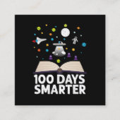 100e schooldag 100 dagen slimmere boekenruimte vierkante visitekaartje (Voorkant)
