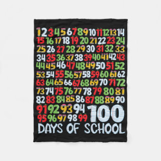 100e schooldag 100 dagen Wiskunde nummers docent Fleece Deken