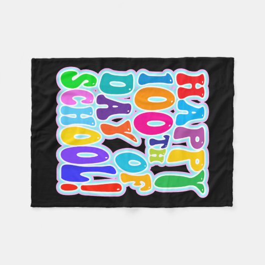 100e schooldag 100 schooldagen 2 fleece deken (Voorkant (Horizontaal))