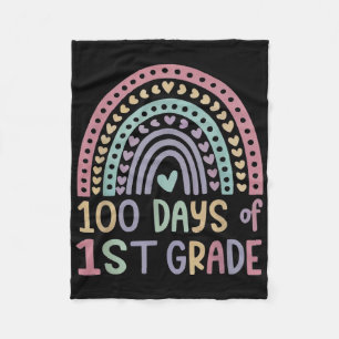 100e schooldag 1e klas 100 dagen slimmer vuur fleece deken