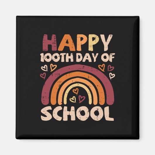100e schooldag Black Rainbow 100 dagen leraar Magneet (Voorkant)