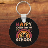 100e schooldag Black Rainbow 100 dagen leraar Sleutelhanger (Voorkant)