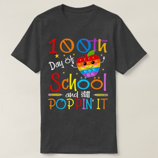 100e schooldag en nog steeds 100 dagen per dag t-shirt (Design voorkant)