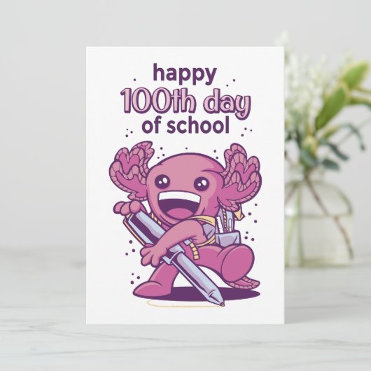 100e schooldag kaart (Staand voorkant)