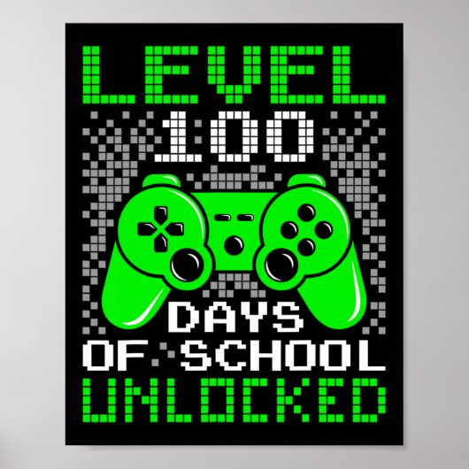100e schooldag Kinder niveau 100 schooldagen Poster (Voorkant)