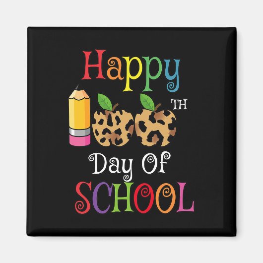 100e schooldag Leopard Print Teacher Student Magneet (Voorkant)