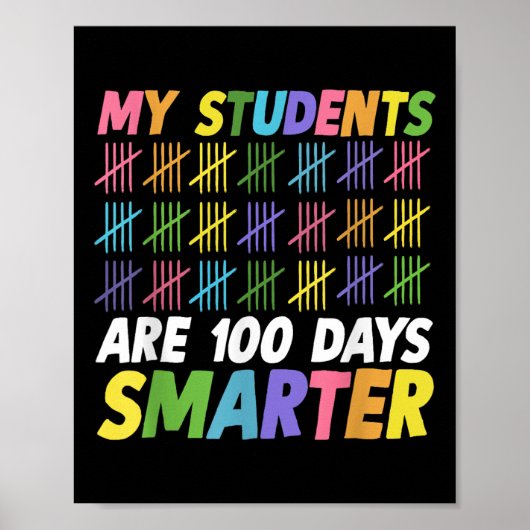 100e schooldag mijn studenten zijn 100 dagen slim poster (Voorkant)