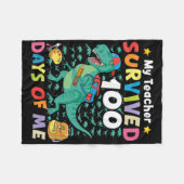 100e schooldag overleefde mijn leraar 100 dagen fleece deken (Voorkant (Horizontaal))