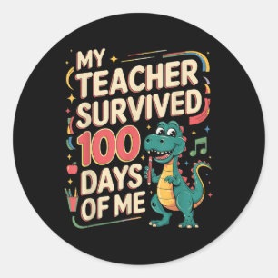 100e schooldag overleefde mijn leraar 100 dagen ronde sticker