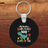 100e schooldag overleefde mijn leraar 100 dagen sleutelhanger (Voorkant)