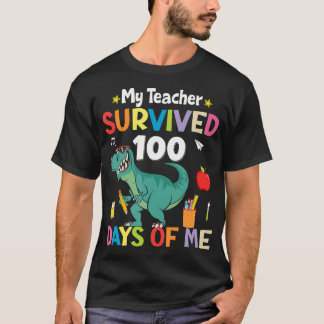 100e schooldag overleefde mijn leraar 100 dagen t-shirt