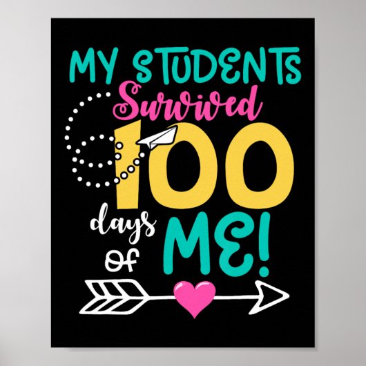 100e schooldag overleefde mijn student 100 dagen poster (Voorkant)