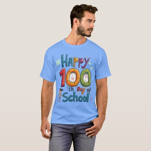 100e schooldag t-shirt (Voorkant volledig)