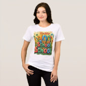 100e schooldag Tri-Blend shirt (Voorkant volledig)