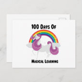 100e schooldag van de Unicorn 100 dagen voor meisj Briefkaart (Voorkant / Achterkant)