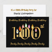 100e Sjabloon voor uitnodiging op jaardag (Voorkant / Achterkant)