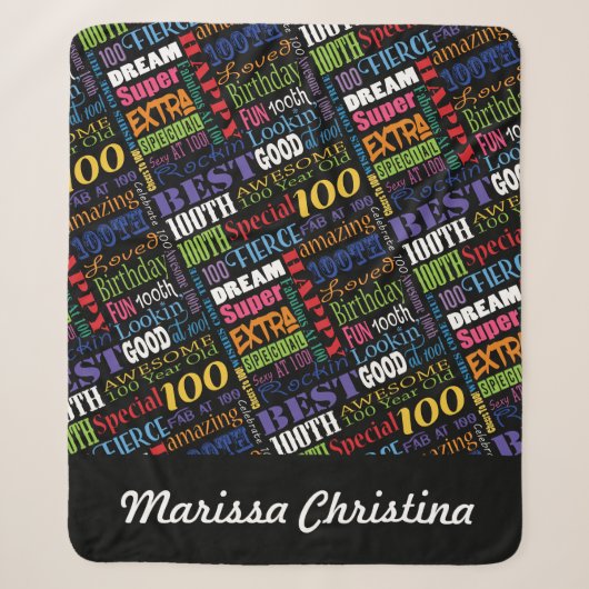 100e speciaal gepersonaliseerd monogram voor de ge sherpa deken (Voorkant)