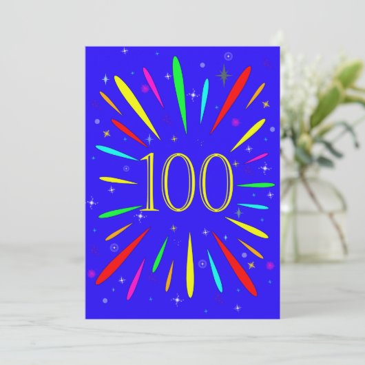 100e Uitnodiging op verjaardag (Staand voorkant)