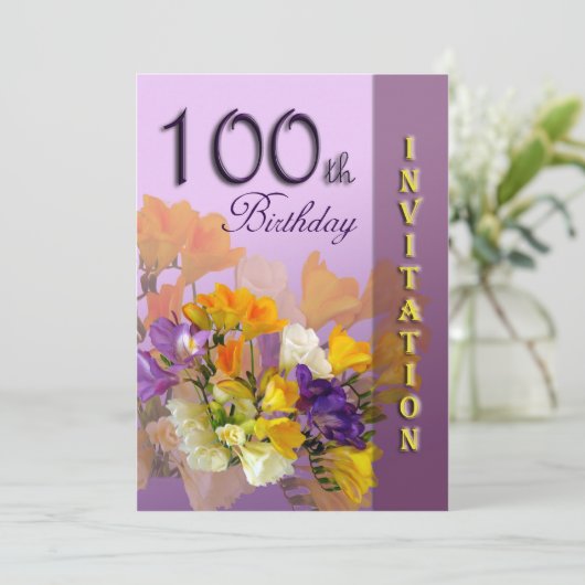 100e uitnodiging van de Birthday Party (Staand voorkant)