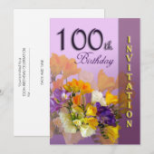 100e uitnodiging van de Birthday Party (Voorkant / Achterkant)