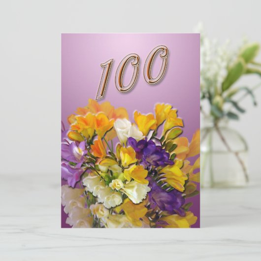 100e uitnodiging van de Birthday Party (Staand voorkant)