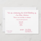 100e uitnodiging van de Birthday Party - Rode papa (Achterkant)