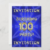 100e uitnodiging van de partij van Birthday (Voorkant)