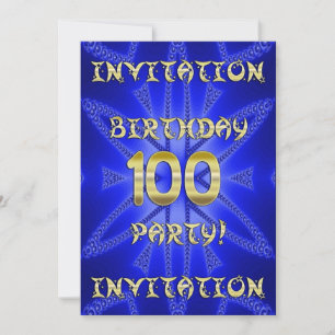 100e uitnodiging van de partij van Birthday