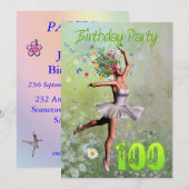 100e uitnodiging van de partij van Birthday (Voorkant / Achterkant)