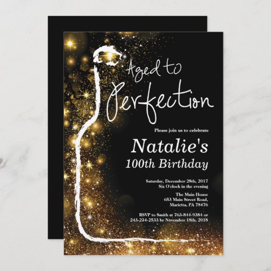 100e uitnodiging voor de geboorte van wijn. Geavan (Voorkant / Achterkant)